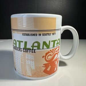 Starbucks Atlanta Mug with Green and Orange Design